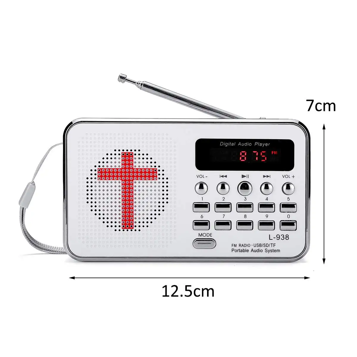 Библейский аудио радио MP3 музыкальный плеер портативный мини FM радио TF USB светодиодный дисплей Портативный цифровой клавиатурой для пожилых подарок на день рождения