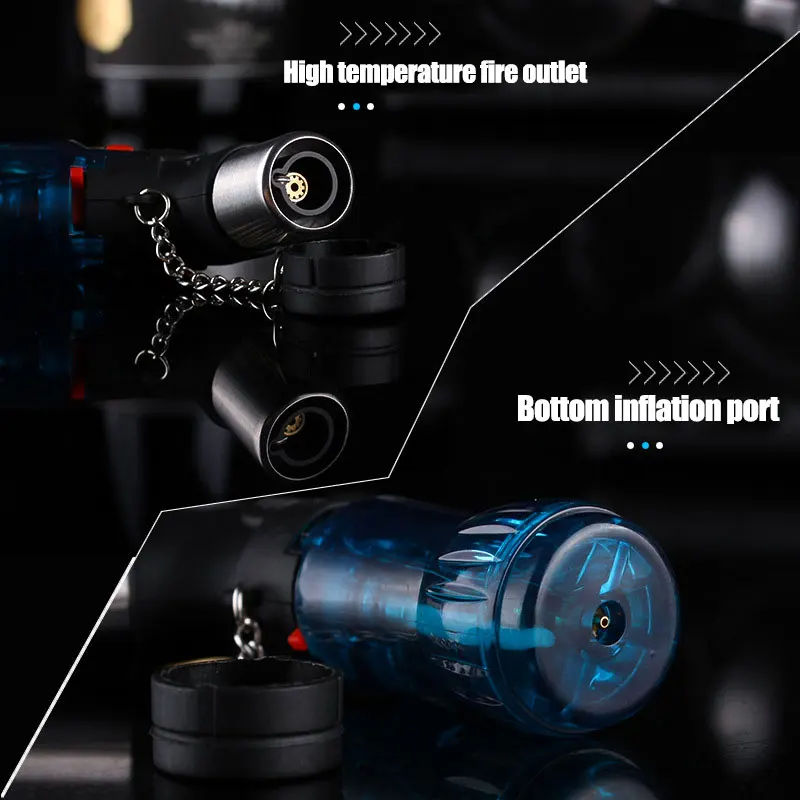 1Pcs Mini Butane Jet Torch Cigarette Windproof Lighter Random Color Plastic Fire Ignition Burner NO GAS