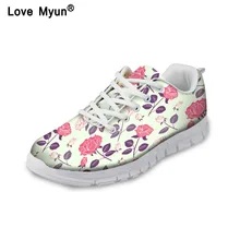 Милые женские туфли на плоской подошве с принтом собаки хаски комфортный дышащий Повседневный туфли на шнуровке женская обувь на плоской подошве для девочек