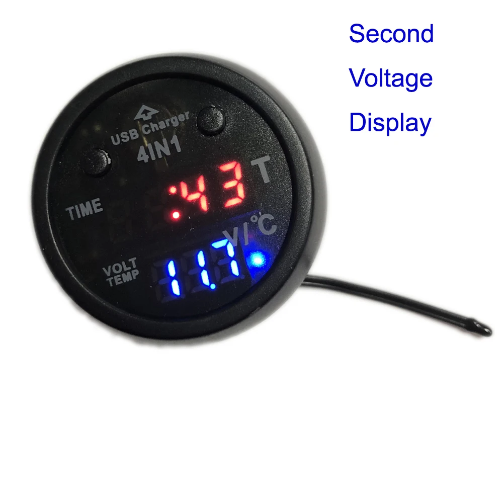 4in 1 автомобильный прикуриватель многофункциональный дисплей электронные часы термометр измеритель напряжения вольтметр