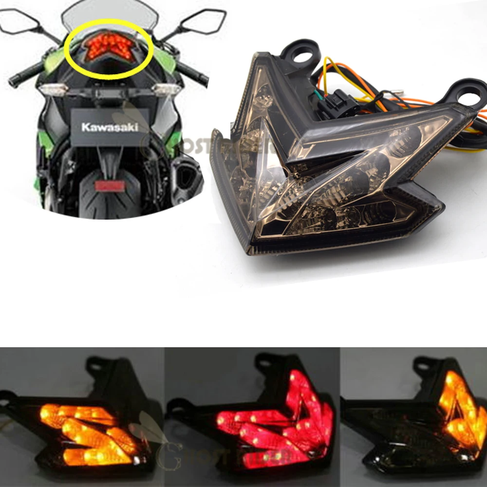 

Motorcycle Rear Brake Taillight Stop Lights LED Motocicleta Turn Signal Indicator For KAWASAKI Z800 13 14 Z125 Cafe Racer