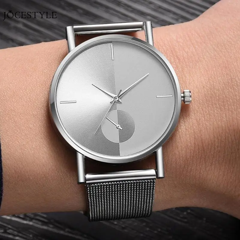 

Fashion Casual Mens Watches Waterproof Analogue Sports Wristwatches Men Quartz Two Eyes 4 Pins Mesh Strap Relogio Masculino