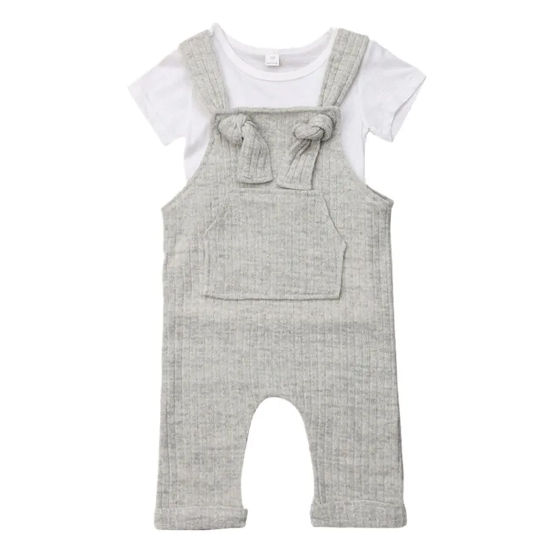 6M 3T Newborn Infant Baby Boy Tops T shirt+Bib Pants 2pcs Outfits Set Clothesin Clothing Sets