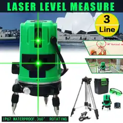 Зеленый луч 3 линии 4 балла лазерный уровень 360 Поворотный Ourdoor для использования в помещении лазерный линия наливные с штатив