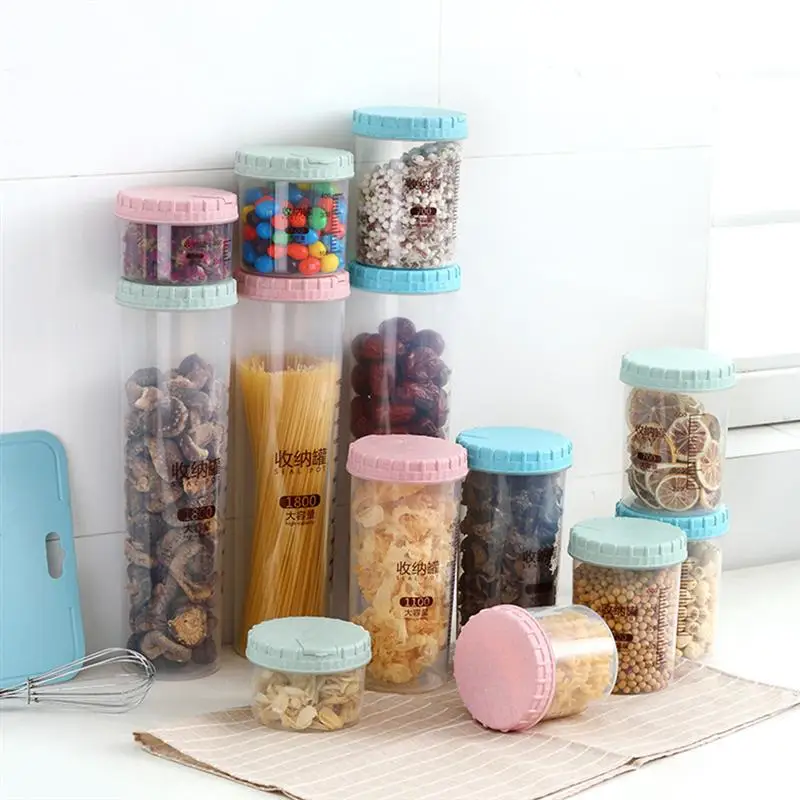 

OUNONA Grain Food Storage Box Plastic Kitchen Sealing Box Cereal Crisper Sealed Can Storage Pot for Rice Oatmeal Dry Food