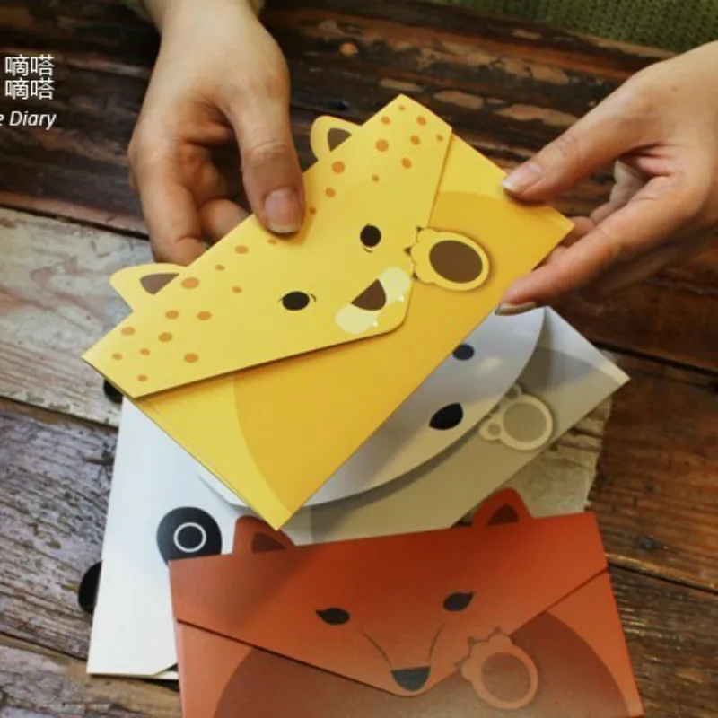 2 шт./партия креативные милые животные панда собака Стиль бумага крафт-конверт Корейская открытка Канцелярские принадлежности 03226