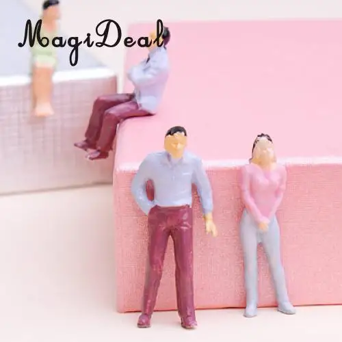 MagiDeal 100 шт 1/50 масштаб окрашенная модель поезда Сидящая подставка люди фигурки для