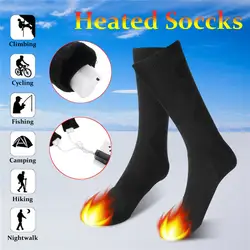 Новинка 1 пара 3,7 в USB Перезаряжаемый Аккумулятор с подогревом носки, электрические гетры для ног, 4-8 h Keep теплые носки для зимы для мужчин и
