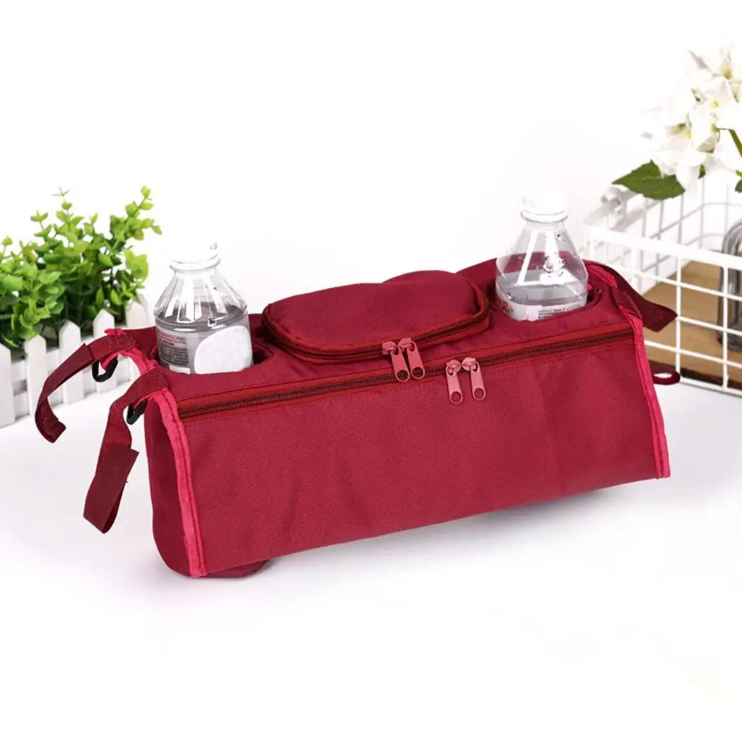 

Baby Stroller Safe Bag Bottle Organizer Hanging Storage Holder Red, Pink, Grey, Brown, Black