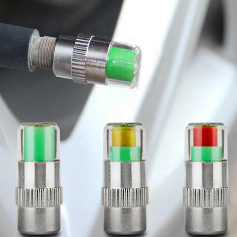 

4Pcs Set Car Wheel Pressure Cap 36 PSI Tire Air Dust Monitor Tyre Sensor Valve accessories parts