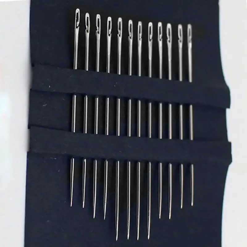 Ручные штопальные инструменты для шитья по бокам, 12 шт. иглы из нержавеющей стали, многоразмерные Швейные иглы для слепых людей