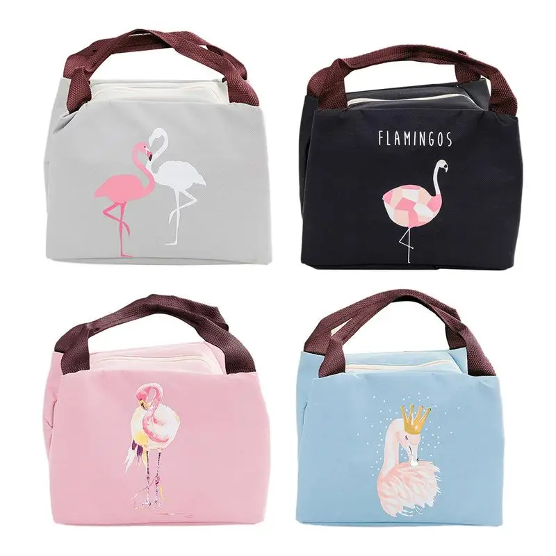 

New Cartoon Insulation Bag Flamingo Multifunctional Children's Lunch Bag Office Worker Lunch Box Convenient Storage