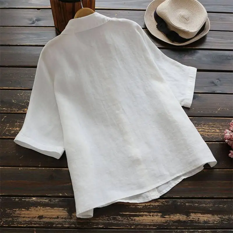 2019 أنيقة النساء التلبيب الرقبة قصيرة الأكمام الصلبة قميص الصيف أزرار قميص بلوزة Femininas رداء قمم خمر العمل OL Blusas 2019 أنيقة النساء التلبيب الرقبة قصيرة الأكمام الصلبة قميص الصيف أزرار قميص بلوزة Femininas رداء قمم خمر العمل OL Blusas