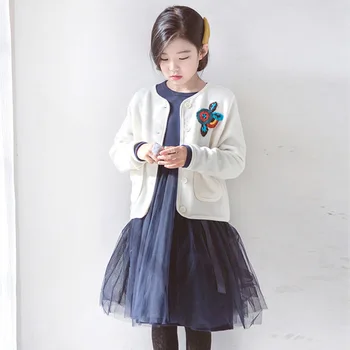 

Korean Girl Cardigan 2018 Autumn New Pattern Children's Garment Pure Cotton Fashion Loose Coat Sweet Jacket