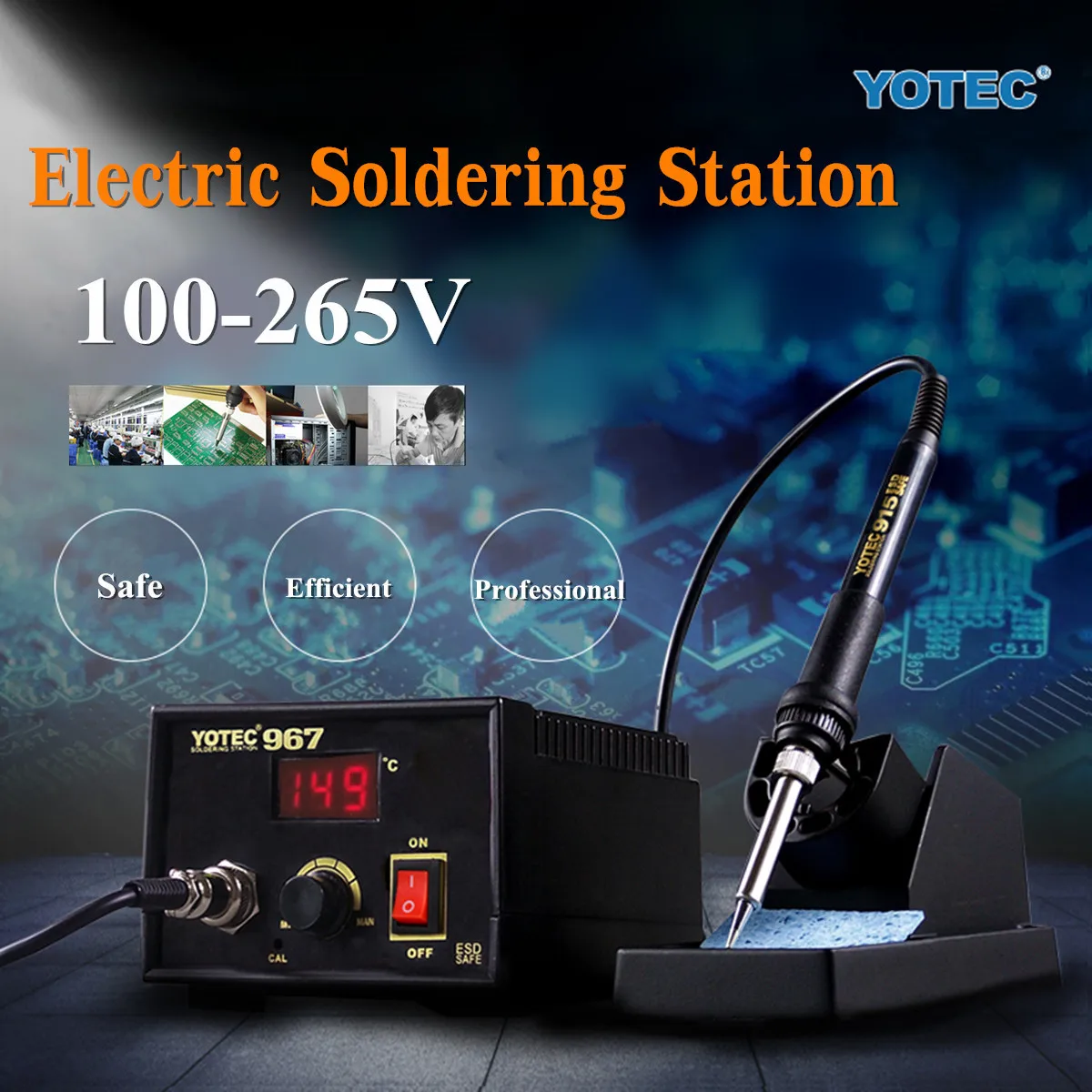 

Electric Rework Main Unit Electric Soldering Station AC100--265V 967 B Tip Inverter Frequency Change Design Output Power 75W