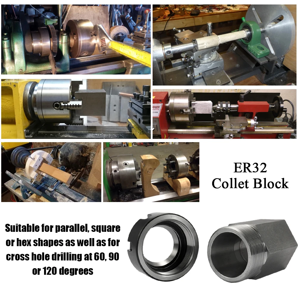 

1pc Hard Steel Hex ER32 Collet Block Hard Steel Spring Chuck Collet Holder for CNC Lathe Engraving Cutting Machine