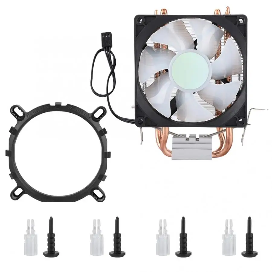 fan cooling 12v 120mm 9cm CPU Cooler 2 Tube Single Fan CPU Cooling Radiator Magic Light Air Cooling Fan fan cooling rgb fan cooling 12v 120mm 9cm CPU Cooler 2 Tube Single Fan CPU Cooling Radiator Magic Light Air Cooling Fan fan cooling rgb