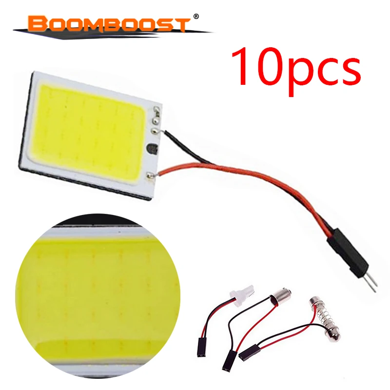 10 шт. Белый cob 12 В 3 Вт 24 SMD автомобильный Стайлинг лампа для чтения светодиодная