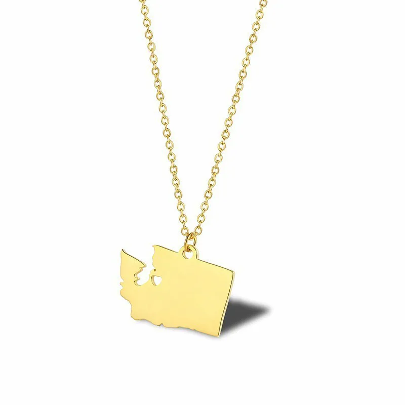 

Stainless Steel United States Washington Capital Necklaces Prosperous City Hometown Jewellery Necklace Gifts Remember