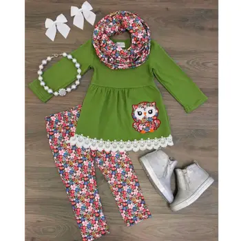 

2019 3PC New Fashion Toddler Kids Baby Girl Animal Print Long Sleeve Tops Dress + Long Pants Outfits Clothes Casual 1-6 Y