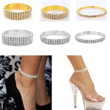 Эластичный ножной браслет растягивающиеся ножные браслеты Для женщин в богемном стиле с украшением в виде кристаллов браслет Cheville Босиком Сандалии браслеты Tobilleras Mujer бижутерия для ног