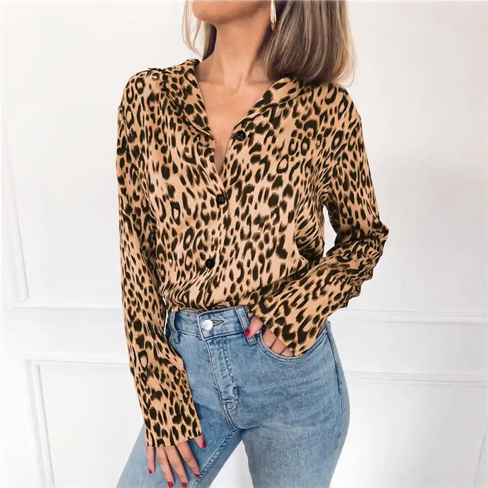 leopard chiffon blouse