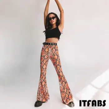 

Women's Sexy Flare Leopard Print Bell Bottom Stretch High Waist Pants Trousers