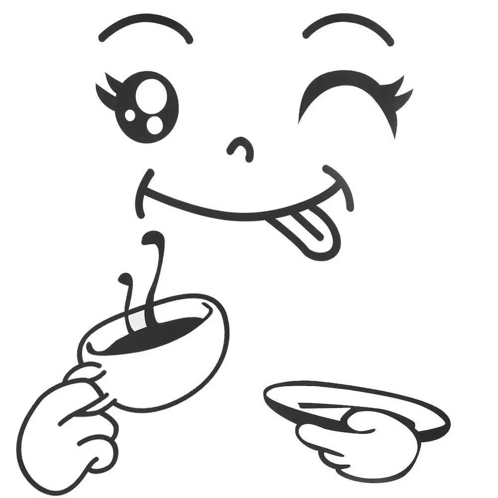 Много видов домашний декор Happy вкусная и стикером с изображением рожицы рисунком