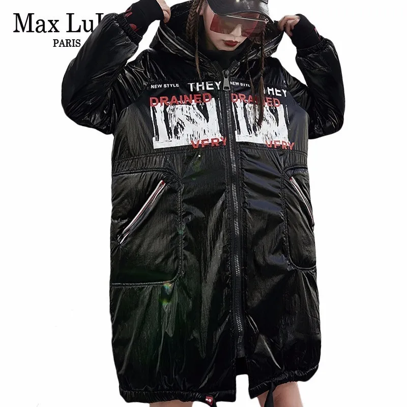 Max LuLu Роскошная брендовая Корейская женская парка с длинным капюшоном теплая