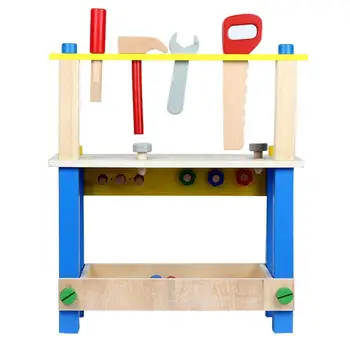 

Solid Wood Project Workbench Play Nut Building Set Colorful Interactive Intelligent DIY Toy Early Education For Boys And Girls