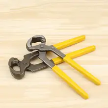 Желтый провода зажим плоскогубцы орех Щелкунчик связывая инструмент с пластиковой ручкой коготь назад щипцы для наращивания волос