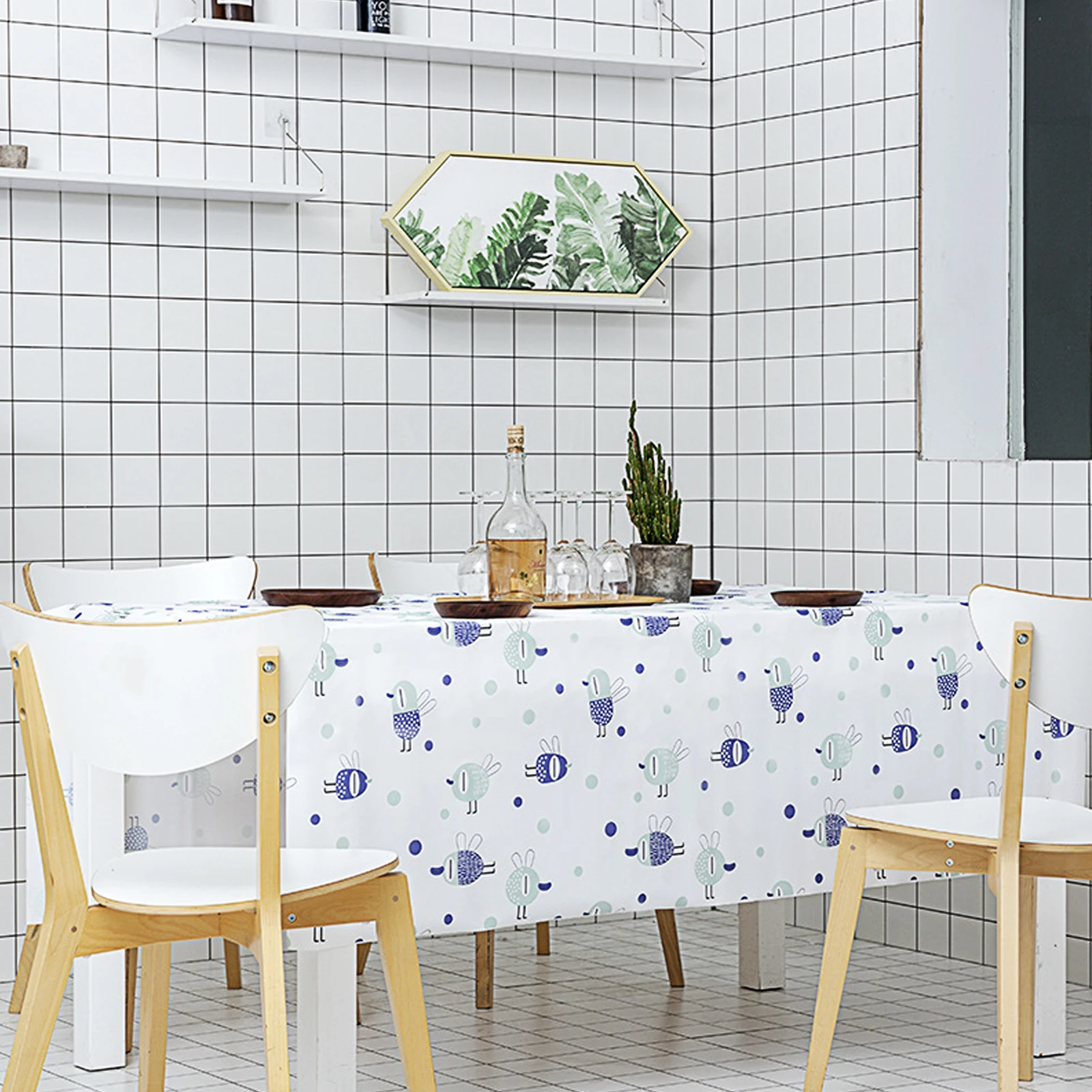 

NEW European Rectangular Tablecloth PEVA Waterproof Anti Oil Table Cloth Table Cover for Wedding Festival Party Home Decor