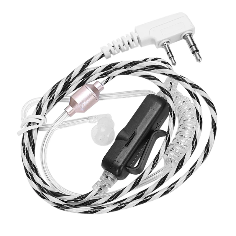 

New-2 Pin Covert Acoustic Air Tube Ptt Mic Microphone Earphone Earbud Headset Earpiece Headphone For Kenwood Baofeng Walkie Ta