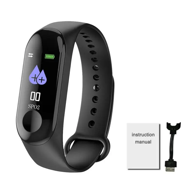 

M3 Smart Bracelet Blood Pressure & Heart Rate Monitor Touch Screen Smart Band Wristband Step Counter Bluetooth Sport Bracelet