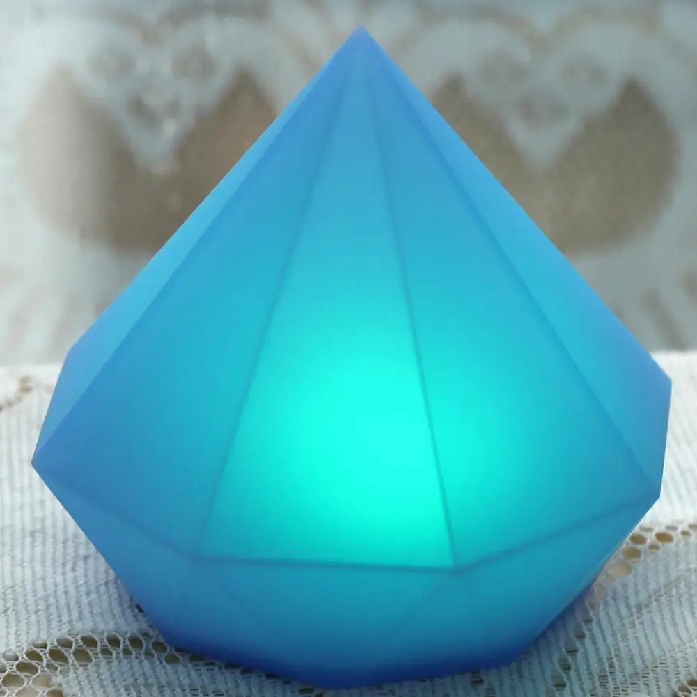 

luminaria LED Diamond Shape Night Light Silicone Creative Night Lamp Bedside Colorful Bed Night Light Lamp