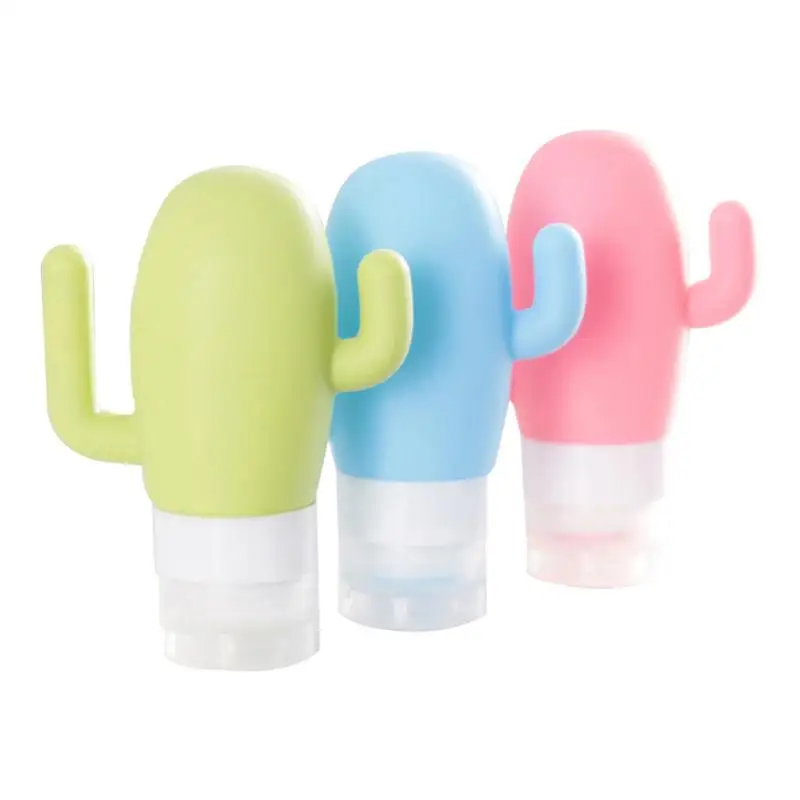 Beli 3 Pcs Kaktus Silikon Sub Botol Shower Embun Lotion Perjalanan Kemasan Botol untuk Menyimpan Produk Perawatan Kulit Sampo Shower gel