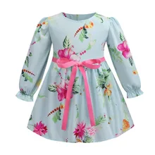 2019 New Chinese Style Children's Dress Flower Pattern Small Fresh Printing Dress Long Sleeve O-Neck Girls For Dress 3-7 Yea Old 2019 New Chinese Style Children's Dress Flower Pattern Small Fresh Printing Dress Long Sleeve O-Neck Girls For Dress 3-7 Yea Old