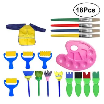 

18PCS Baby Painting Tools Set Multipurpose Early Learning Tools Paintbrush Toys Drawing Brushes for Beginners Toddlers Kids