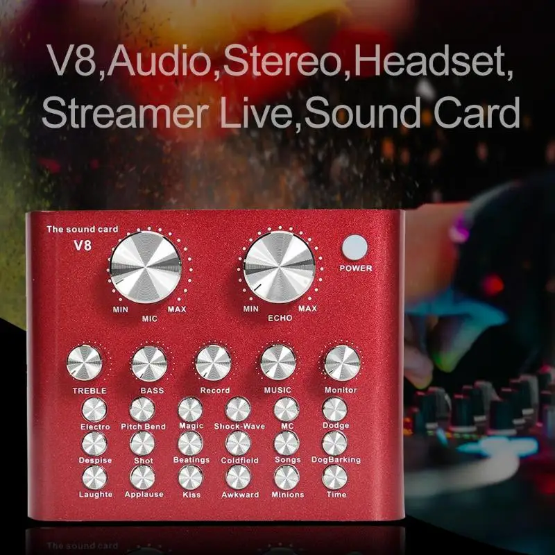 V8 الصوت ستيريو USB ميكروفون سماعة الرأس البث الشبكي غاسل لايف كارت الصوت DSP الترفيه غاسل استوديو جهاز مزج الصوت الغناء V8 الصوت ستيريو USB ميكروفون سماعة الرأس البث الشبكي غاسل لايف كارت الصوت DSP الترفيه غاسل استوديو جهاز مزج الصوت الغناء