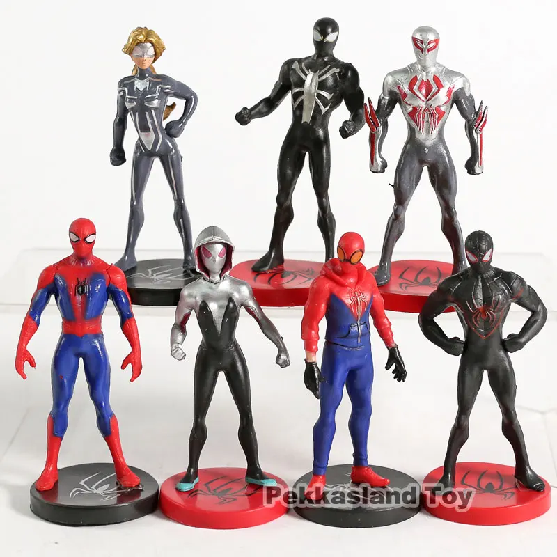 

Spider-Man: Into the Spider-Verse Spiderman Miles Morales Peter Parker Gwen Stacy PVC Figures Toys 7pcs/set