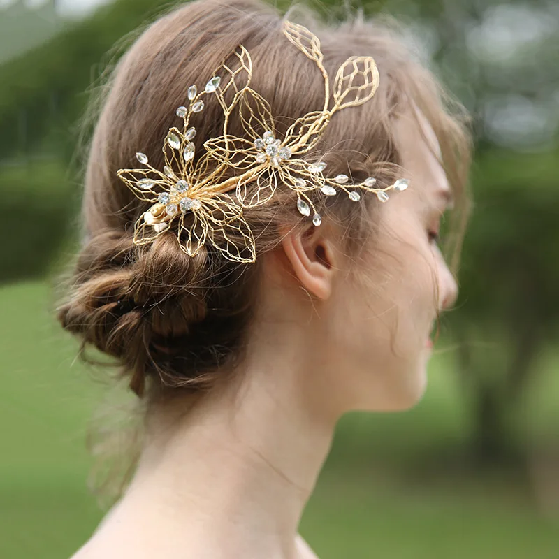

High Quality Hair Jewelry 2019 New Arrival Style Original Design Bride Headwear Handmade Wedding Hairpin Rhineston HaircombJ6159