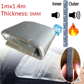 

1M*1.4M*5MM Sound Deadener Self-Adhesive Noise Dampener Sound Deadener & Heat Barrier Mat foam rubber with Aluminum sheet 1100AA