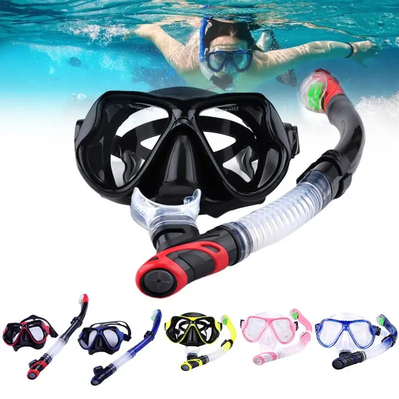 Профессиональная маска для подводного плавания и трубки Anti-Fog очки дайвинг плавание легко дыхательная трубка комплект