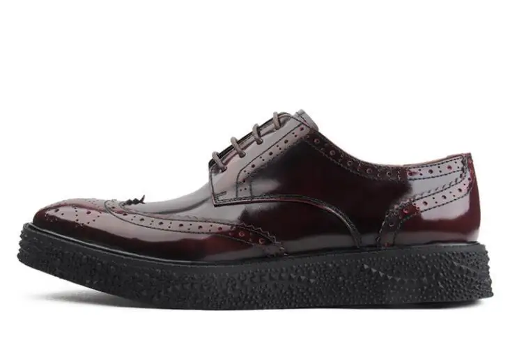 Décontracté Smart Sculpté Piste Gradient De Cuir Hommes Hauteur Plateforme Black Habillées Lacets Semelle En red Brevet Richelieu Véritable Croissante À Chaussures TKu1lFJc3