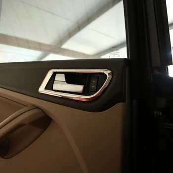 

My Good Car Stainless Steel Inner Door Handle Circle Trim Chrome Sequins Cover Sticker for Ford Focus 2 Mk2 2009 - 2012