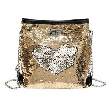 

Sequins Travel Shoulder Crossbody Handbags Women Casual Satchel Bags for Girls Shiny Chain Messengers Bags Bolso femenino 2019