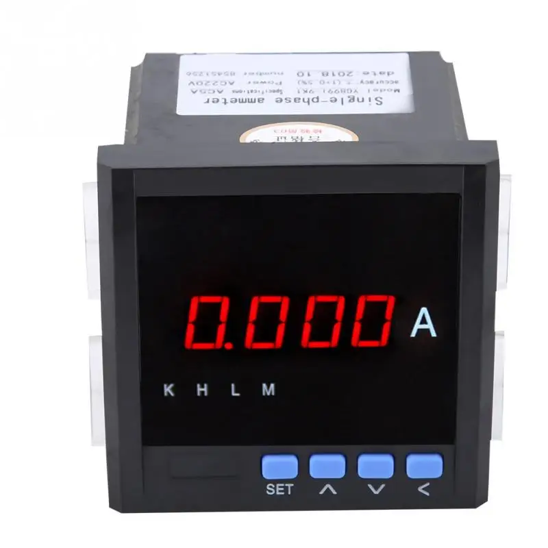 Digital Display Single Phase AC Ammeter 1A/5A with RS485 Communication