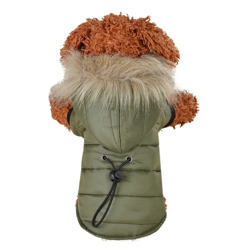 Куртка для собаки XS-XL домашнее животное пальто для собаки теплое собака одежда для чихуахуа мягкий меховой капюшон щенок зимняя куртка одежда Французский бульдог 38