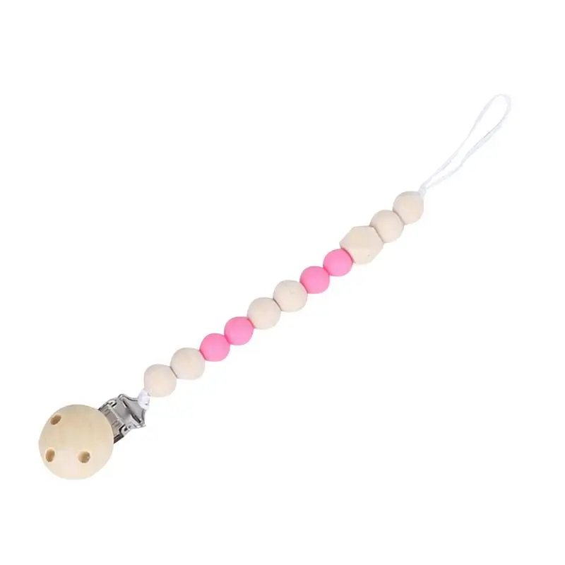 Baby Comfort Wooden Nipple Chain Toys Pacifier Clip Pacifier Chain Toy No Off Chain Baby Outdoor Supplies