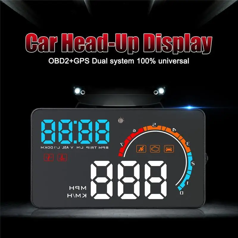Новинка D2500 HUD OBD2 + GPS двойная система универсальная для всех автомобилей